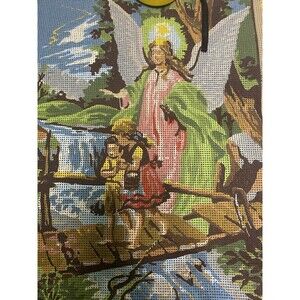 GUARDIAN ANGEL Children  Crossing Bridge Needlepoint Canvas 14” X 16” GG 3083